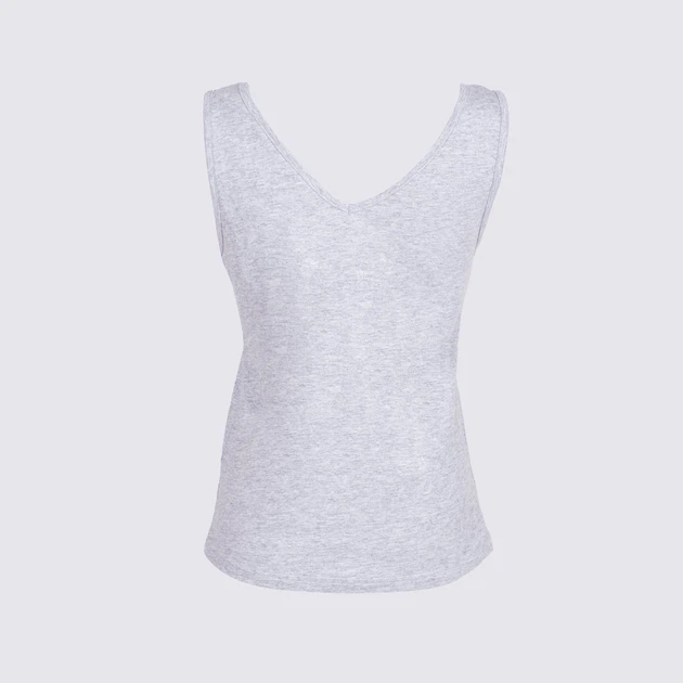 Koszulka na ramiączkach damska luźna Yoclub Cotton Top PKR-0001K-A120 L Szara (5903999467951) - obraz 3