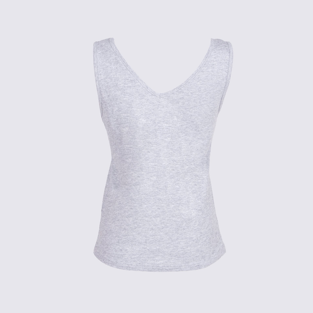 Koszulka na ramiączkach damska luźna Yoclub Cotton Top PKR-0001K-A120 L Szara (5903999467951) - obraz 3