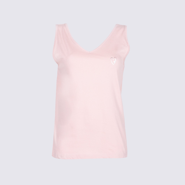 Koszulka na ramiączkach damska luźna Yoclub Cotton Top PKR-0003K-A120 S Różowa (5903999468019) - obraz 2