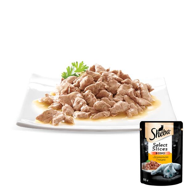 Упаковка вологого корму Sheba Black Gold Select Slices з домашнім птахом для котів шматочки в соусі 24 шт. * 85 г - зображення 3