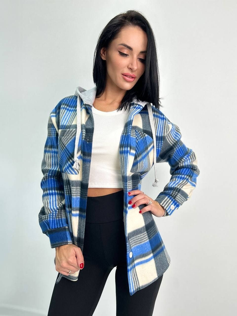 Женская теплая рубашка Fashion флисовая 42/44 электрик от продавца: My ...