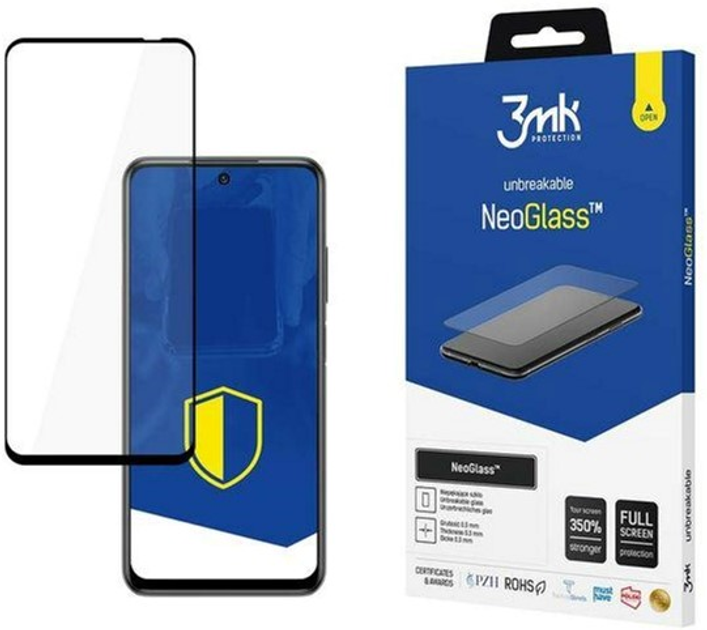 Захисне скло 3MK NeoGlass для Xiaomi Redmi Note 10 5G чорне (5903108432450) - зображення 1