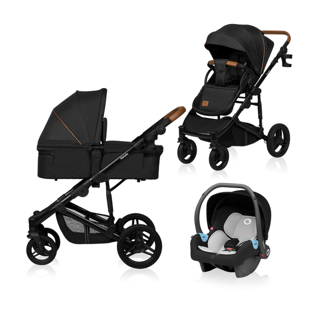 Универсальная коляска 3 в 1 Lionelo MARI TOUR BLACK ONYX - Фото 1 Универсальная коляска 3 в 1 Lionelo MARI TOUR BLACK ONYX - изображение 1