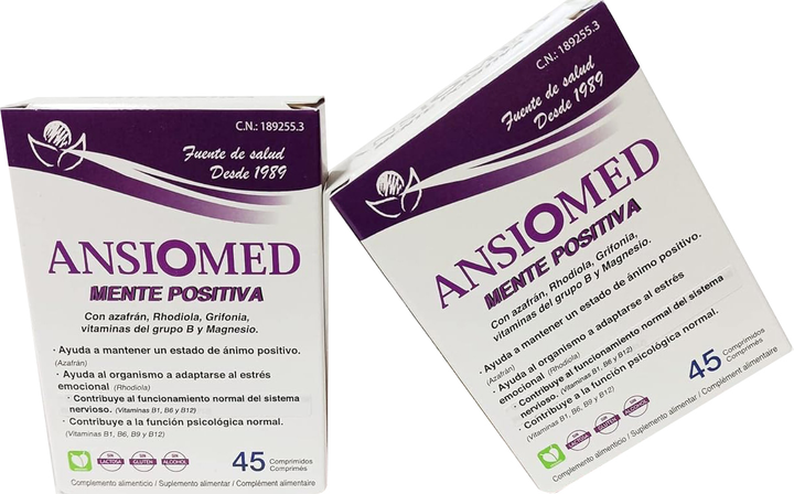Suplement diety Bioserum Ansiomed Mente Positiva 45 Comprimidos (8427268010732) - obraz 1