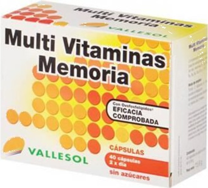 Kompleks witamin i minerałów Vallesol Multi Vitamins Memory 40 Capsules (8424657740409) - obraz 1