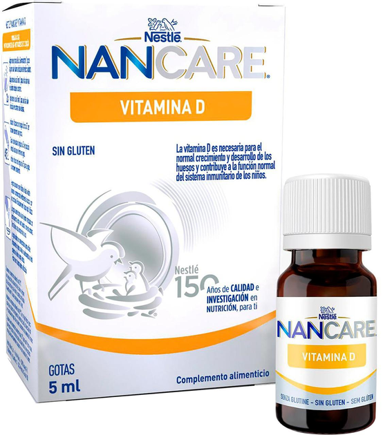 Біологічно активна добавка Nestle Nancare Вітамін D краплі 5 мл (8000300401387) - зображення 1