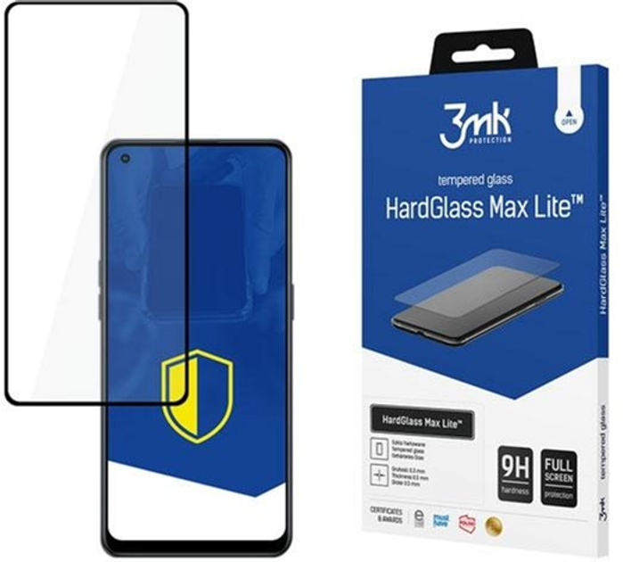 Захисне скло 3MK HG Max Lite для Oppo Reno 7 Lite 5G чорне (5903108474962) - зображення 1