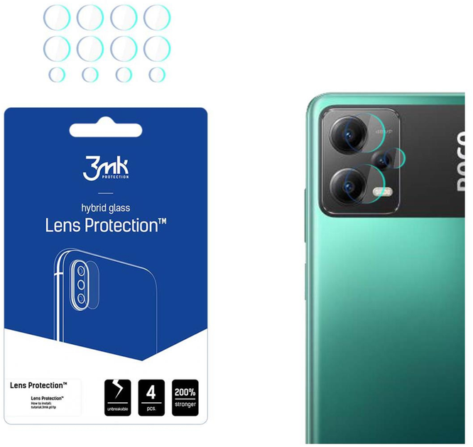 Гібридне захисне скло 3MK Lens Protection для камери Poco X5 5G 4 шт (5903108515887) - зображення 2