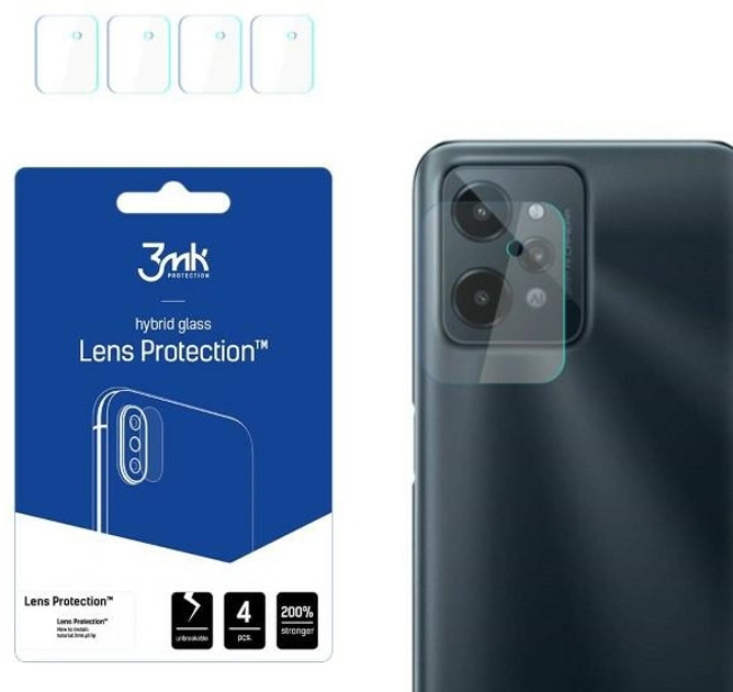Szkło hybrydowe 3MK Lens Protection do obiektywu aparatu Realme C31 4 szt (5903108497107) - obraz 2