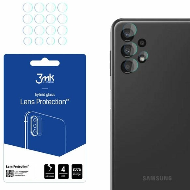 Szkło hybrydowe 3MK Lens Protection do obiektywu aparatu Samsung Galaxy A13 4G 4 szt (5903108464994) - obraz 2