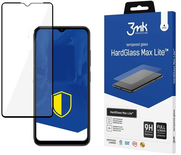 Szkło hartowane 3MK HardGlass Max Lite dla Xiaomi Redmi 11 Prime czarne (5903108492850) - obraz 1
