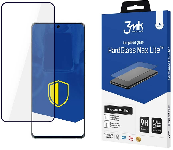 Szkło hartowane 3MK HardGlass Max Lite dla Xiaomi Redmi 13 czarne (5903108497435) - obraz 1
