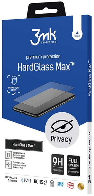 Захисне скло 3MK HardGlass Max Privacy для Apple iPhone 14 Plus / 13 Pro Max Black (5903108495530) - зображення 2
