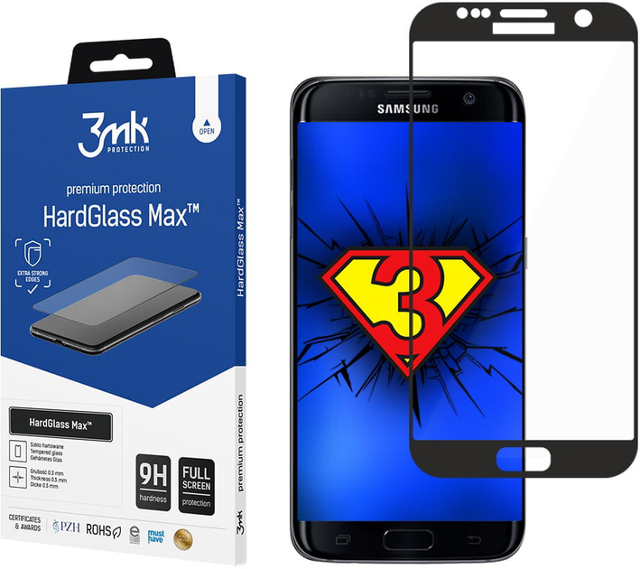 Szkło hartowane 3MK HardGlass Max dla Samsung Galaxy S7 Edge (SM-G935) czarne (5901571173146) - obraz 1