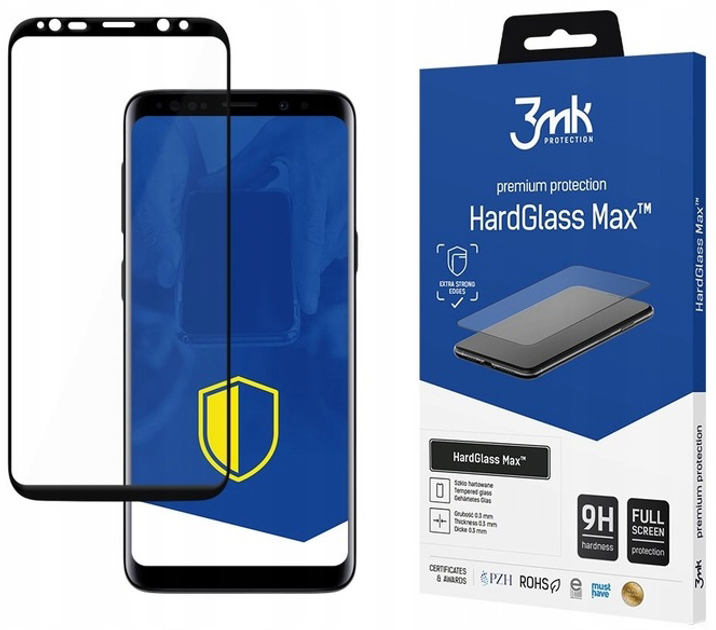 Захисне скло 3MK HardGlass Max для Samsung Galaxy S9 (SM-G960) Black (5903108012478) - зображення 1