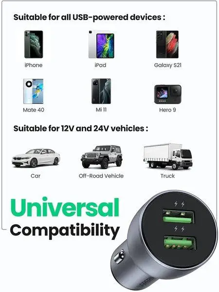 Автомобільний зарядний пристрій UGREEN CD213 Fast Car Charger (Dark Blue) (UGR-10144) (UGR-10144) - Фото 5 Автомобільний зарядний пристрій UGREEN CD213 Fast Car Charger (Dark Blue) (UGR-10144) (UGR-10144) - изображение 5