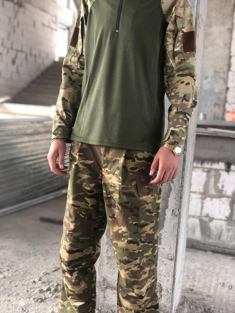 Форма военная костюм в цвете мультикам (тактическая рубашка убакс и штаны) униформа мультикам ВСУ L - изображение 1