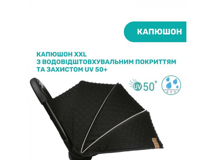 Прогулочная коляска Goody Plus Stroller Black Re-Lux, Chicco (черная), 79877.56 - изображение 6