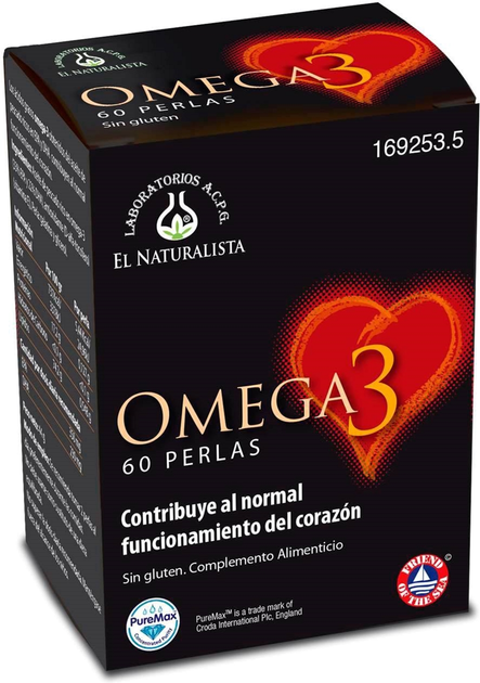 Жирні кислоти EL NATURALISTA Omega-3 60 перлин (8410914320439) - зображення 1