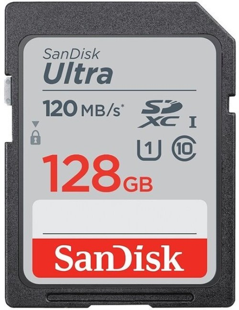 Карта памяти SanDisk SD Ultra 128GB C10/UHS-I/U1/V10 - изображение 1