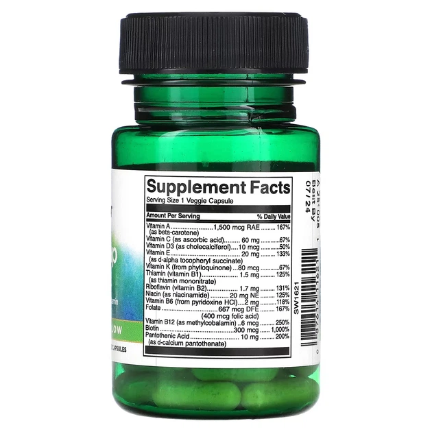Мультивітаміни Swanson Mini Cap Multi, 30 Veggie Capsules - Фото 2 Мультивітаміни Swanson Mini Cap Multi, 30 Veggie Capsules - зображення 2