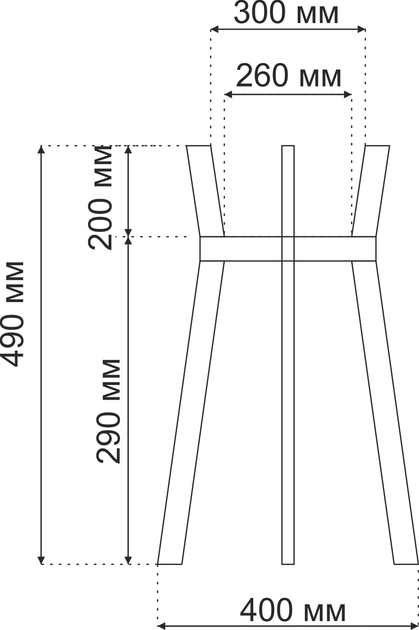 Підставка для вазонів 260x490x400мм WoodDecor косонога бук без покриття - зображення 3