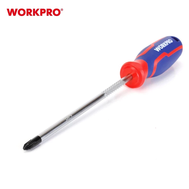 Отвертка крестовая WORKPRO PZ2X100мм CR-V PRO WP221037 - Фото 5 Отвертка крестовая WORKPRO PZ2X100мм CR-V PRO WP221037 - изображение 5