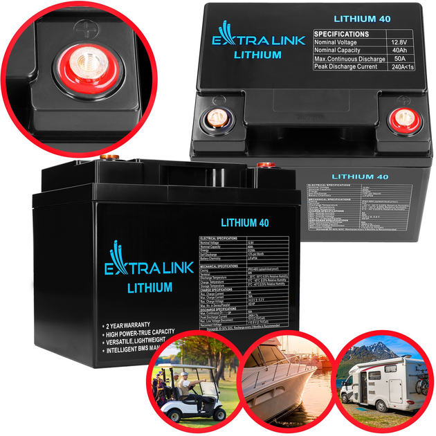 Akumulator LiFePO4 40AH 12.8V BMS EX.30431 (5905090330431) - obraz 3