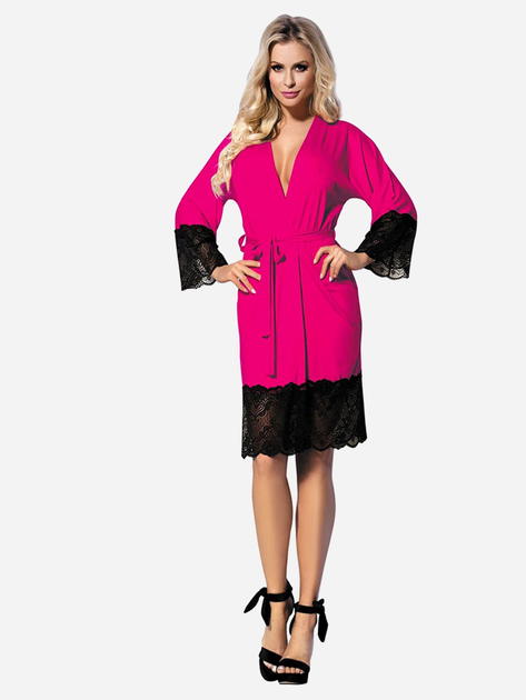 Халат жіночий великого розміру DKaren Jasmin XL Pink (5902686566526) - зображення 1