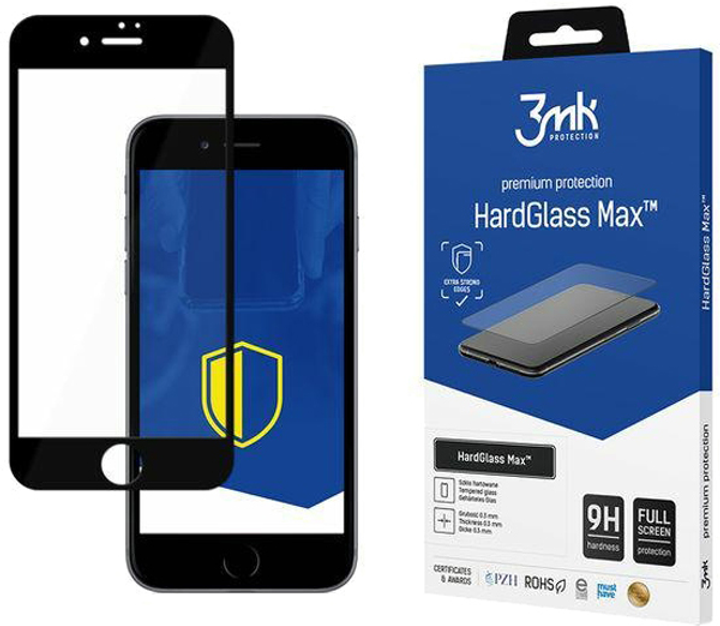 Захисне скло 3MK HardGlass для Apple iPhone SE 2020 / SE 2022 / 7 / 8 Black (5901571181950) - зображення 1