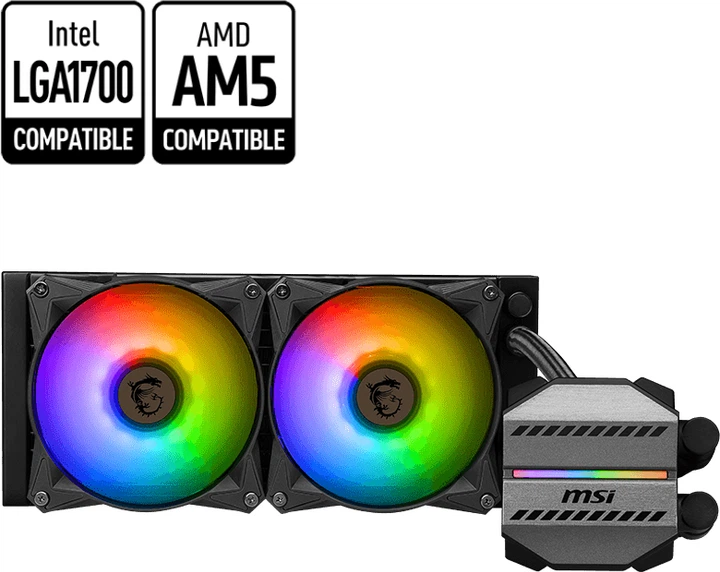 Chłodzenie wodne MSI MAG CoreLiquid M240 ARGB Black (306-7ZW4R14-813) - Zdjęcie 6 Chłodzenie wodne MSI MAG CoreLiquid M240 ARGB Black (306-7ZW4R14-813) - obraz 6