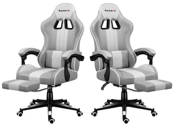 Ігрове крісло HUZARO Force 4.7 White Mesh тканина обшивка Біле (5903796011371) - зображення 4