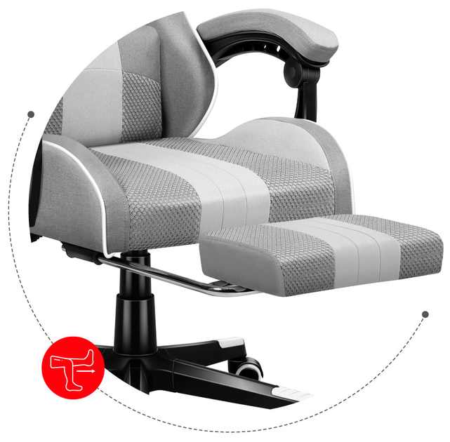 Ігрове крісло HUZARO Force 4.7 White Mesh тканина обшивка Біле (5903796011371) - зображення 10