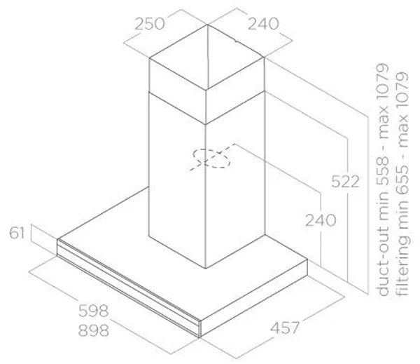Okap kuchenny Elica ADELE BL MAT/A/60 czarny mat + czarne szkło (PRF0182412) - obraz 4