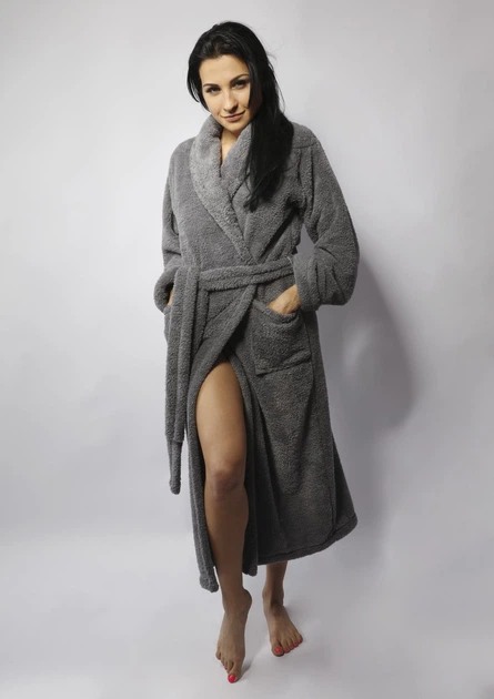 Szlafrok damski ciepły DKaren Eliza 2XL Grey (5903251437555) - obraz 4