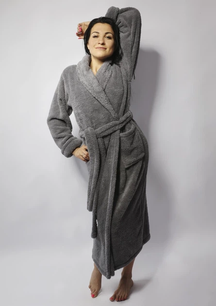 Szlafrok damski ciepły DKaren Eliza 2XL Grey (5903251437555) - obraz 5