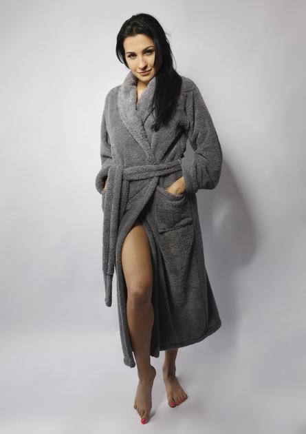 Szlafrok damski ciepły DKaren Eliza 2XL Grey (5903251437555) - obraz 4