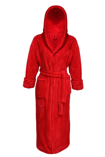 Халат жіночий теплий з капюшоном DKaren Plus Size Diana 6XL Red (5901780659844) - зображення 2