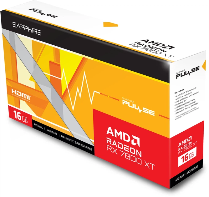 Видеокарта Sapphire PCI-Ex Radeon RX 7800 XT Pulse 16GB GDDR6