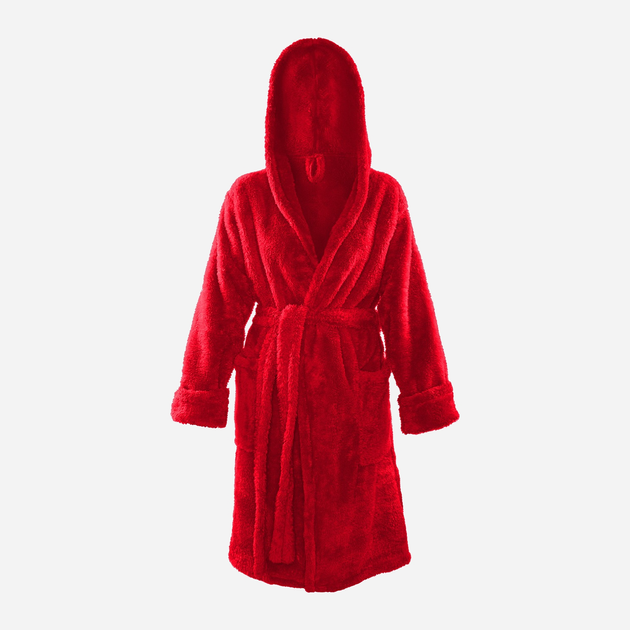 Халат жіночий теплий з капюшоном DKaren Plus Size Diana 4XL Red (5901780656898) - зображення 2