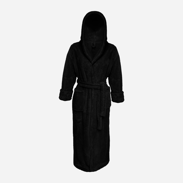 Халат жіночий теплий з капюшоном DKaren Plus Size Diana 5XL Black (5903251412781) - зображення 1