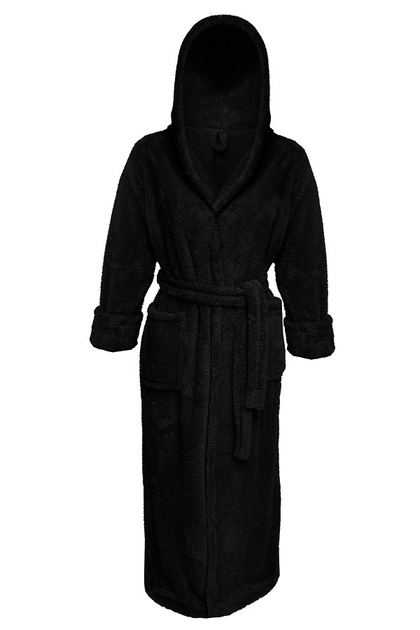 Халат жіночий теплий з капюшоном DKaren Plus Size Diana 9XL Black (5903251412880) - зображення 1