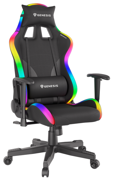 Ігрове крісло Genesis Trit 600 RGB підсвітка Чорне (5901969425482) - зображення 2