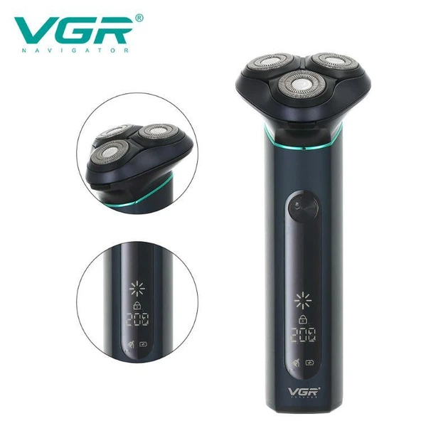 Мужская аккумуляторная электробритва VGR V-310 для влажного и сухого бритья с тремя головками Темно Синий - Фото 3 Мужская аккумуляторная электробритва VGR V-310 для влажного и сухого бритья с тремя головками Темно Синий - изображение 3