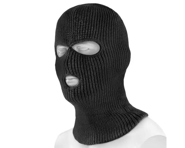 Тактическая зимняя балаклава Mil-Tec на 3 отверстия шапка-маска- Черная - изображение 1