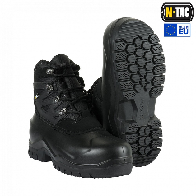Ботинки зимние мужские тактические непромокаемые берцы M-tac UNIC-LOW-R-C-BK Black размер 42 (27,5 см) высокие с утеплителем - изображение 1