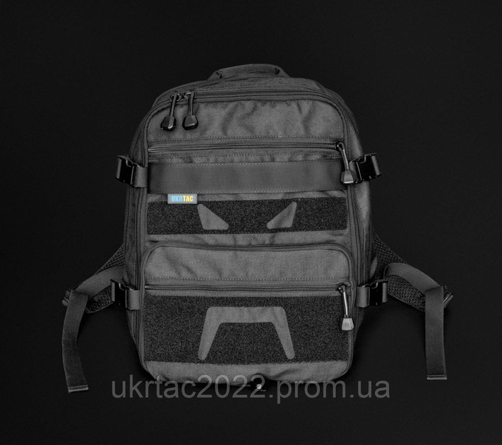 Тактический штурмовой военный рюкзак UKRTAC 20л "Мультикам" Black - изображение 2