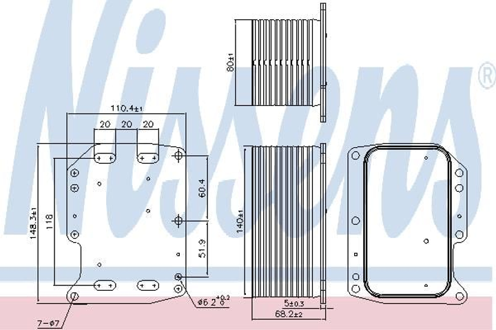 Радіатор масляний NISSAN NV 400 M20 /OPEL MOVANO B 10- 2.3 CDTI вир-во Nissens Nissens (90922) - зображення 1