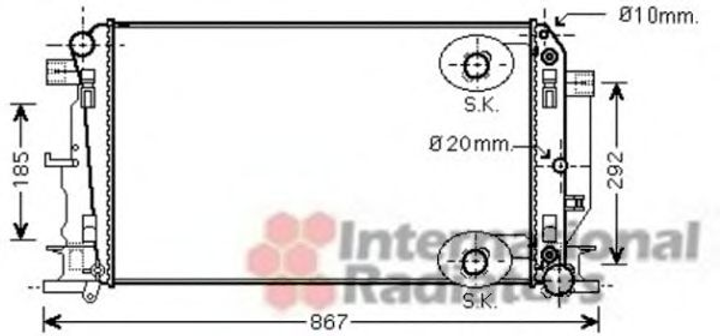 Радіатор охолодження двигуна SPRINTER 35i/22D/30D 06- Van Wezel Van Wezel (30002403) - зображення 1