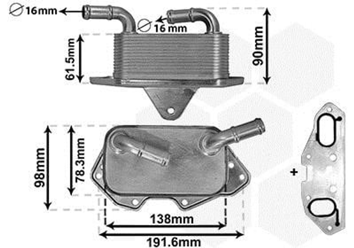 Радіатор масляний AUDI A4, A6 VW TOUAREG вир-во Van Wezel Van Wezel (03013703) - зображення 1